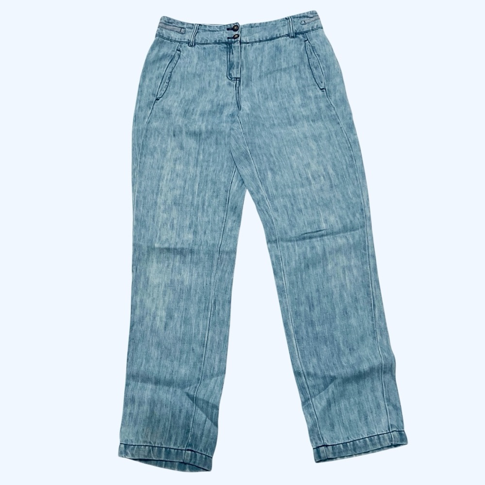 POETRY 100% Linen Women’s 6 Jeans Pants Light Blue Lightweight